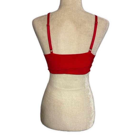 victoria's secret pink Solid red wireless push up bra Medium - Picture 2 of 3